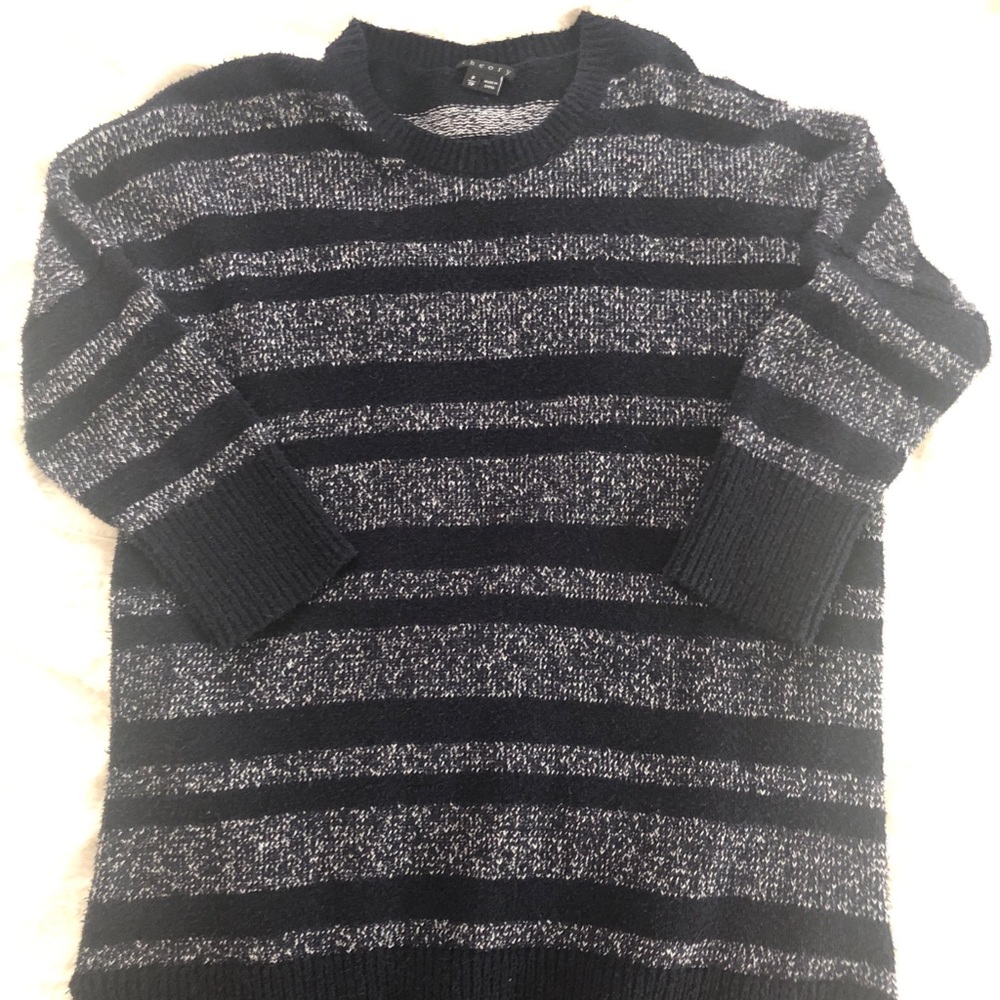 Theory Navy Blue Striped Sweater